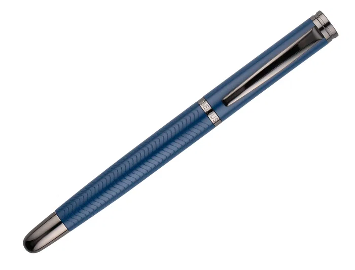 Belius Neptuno Pluma Aluminio Textura Wavy Azul Marino Tinta Azul Caja Diseño M