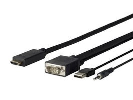 Vivolink Cable Adaptador VGA + Audio a HDMI 5 Metros 1080p para Conexión de Vídeo y Audio Profesional