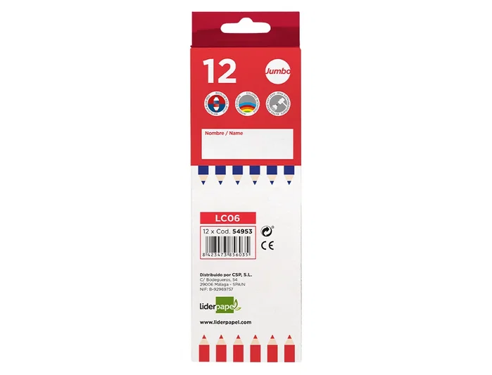Liderpapel Lápices bicolor jumbo rojo/azul