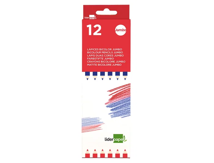 Liderpapel Lápices bicolor jumbo rojo/azul