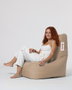 Atelier Del Sofa Puf de Jardín "Diamond - Mink", Poliéster Impermeable, 60cm Ancho, 90cm Respaldo, 35cm Asiento, Visón