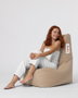 Atelier Del Sofa Puf de Jardín "Diamond - Mink", Poliéster Impermeable, 60cm Ancho, 90cm Respaldo, 35cm Asiento, Visón