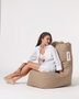 Atelier Del Sofa Puf de Jardín "Diamond - Mink", Poliéster Impermeable, 60cm Ancho, 90cm Respaldo, 35cm Asiento, Visón