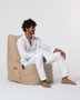 Atelier Del Sofa Puf de Jardín "Diamond - Mink", Poliéster Impermeable, 60cm Ancho, 90cm Respaldo, 35cm Asiento, Visón