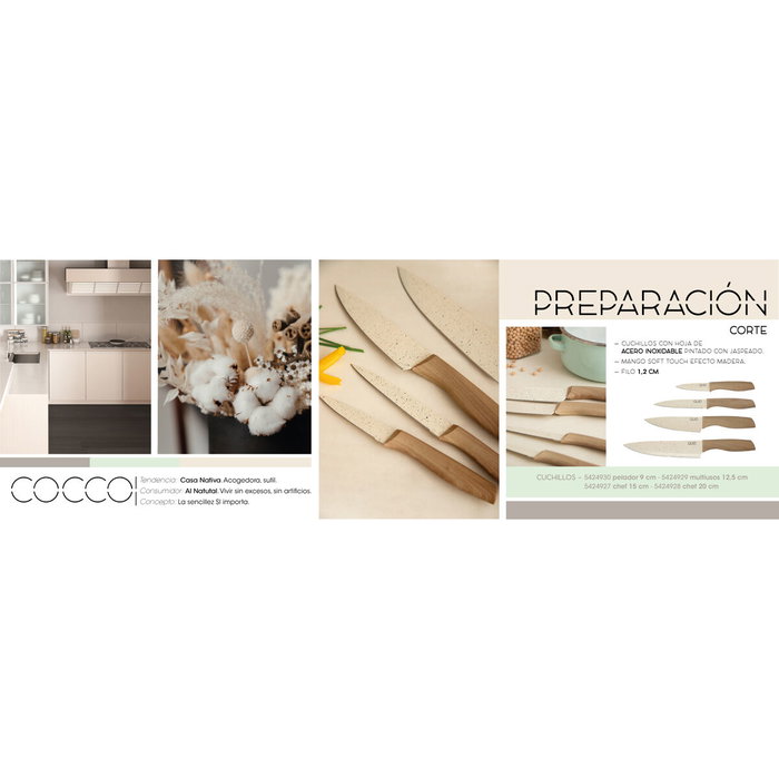 Quid Cuchillo Pelador Cocco 9 cm (12 Unidades) de Madera Quid Cuchillo Pelador Cocco 9 cm (12 Unidades) de Madera