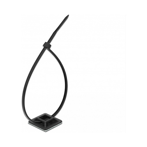 DeLOCK Soporte de fijación 25 x 25 mm con bridas 300 x 4,8 mm Negro DeLOCK Soporte de fijación 25 x 25 mm con bridas 300 x 4,8 mm Negro