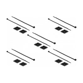 DeLOCK Soporte de fijación 25 x 25 mm con bridas 300 x 4,8 mm Negro