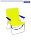 JugaToys Silla de playa de aluminio fija amarillo neón con asas