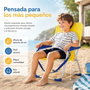 JugaToys Silla de playa de aluminio fija amarillo neón con asas