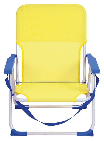 JugaToys Silla de playa de aluminio fija amarillo neón con asas