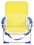 JugaToys Silla de playa de aluminio fija amarillo neón con asas