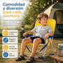 JugaToys Silla de playa de aluminio fija amarillo neón con asas