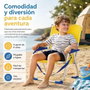 JugaToys Silla de playa de aluminio fija amarillo neón con asas