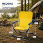JugaToys Silla de playa de aluminio fija amarillo neón con asas
