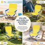 JugaToys Silla de playa de aluminio fija amarillo neón con asas