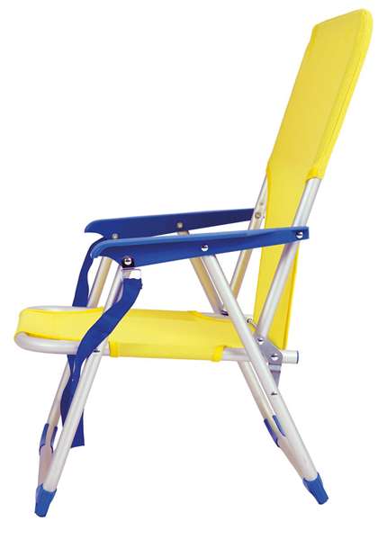 JugaToys Silla de playa de aluminio fija amarillo neón con asas
