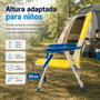 JugaToys Silla de playa de aluminio fija amarillo neón con asas