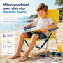JugaToys Silla de playa de aluminio fija amarillo neón con asas