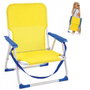 JugaToys Silla de playa de aluminio fija amarillo neón con asas