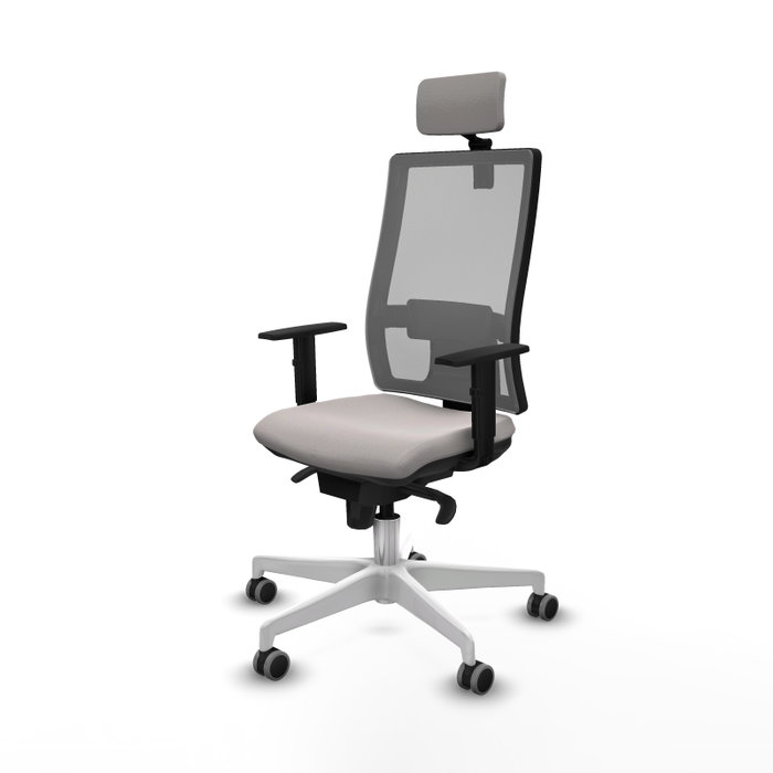 PIQUERAS Y CRESPO Silla de oficina Horna con mecanismo Sincro, Blanco y Gris PIQUERAS Y CRESPO Silla de oficina Horna con mecanismo Sincro, Blanco y Gris