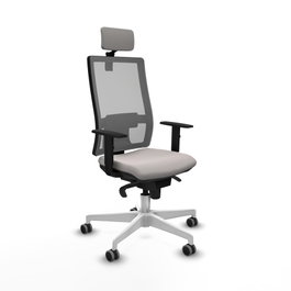 PIQUERAS Y CRESPO Silla de oficina Horna con mecanismo Sincro, Blanco y Gris