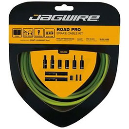 Jagwire Pro Kit de Cables y Fundas de Freno con Kevlar, Color Verde, Incluye Cables STS-PS Pro Polished Slick y Funda KEB-SL