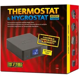 Exo Terra PT2464 Termostato e Higrostato para Terrarios con Temporizador y Función Día/Noche - 600W