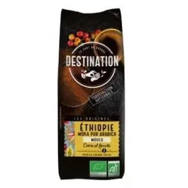DESTINATION Café Etiopía Moka 100% Arábica Molido 250g Bio - Café de Agricultura Ecológica, Sabor Afrutado y con Cuerpo