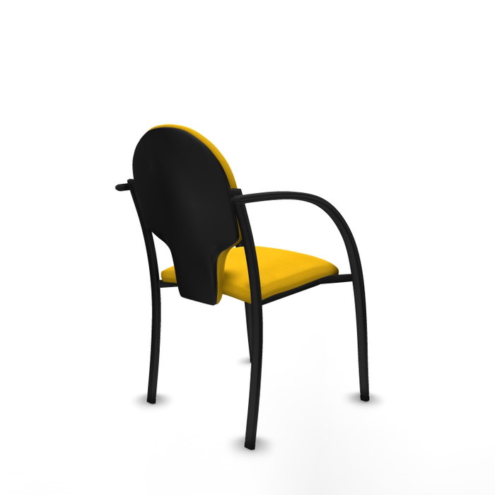 PIQUERAS Y CRESPO Silla Hellín tapizada en Tela color Amarillo con Brazos fijos PIQUERAS Y CRESPO Silla Hellín tapizada en Tela color Amarillo con Brazos fijos