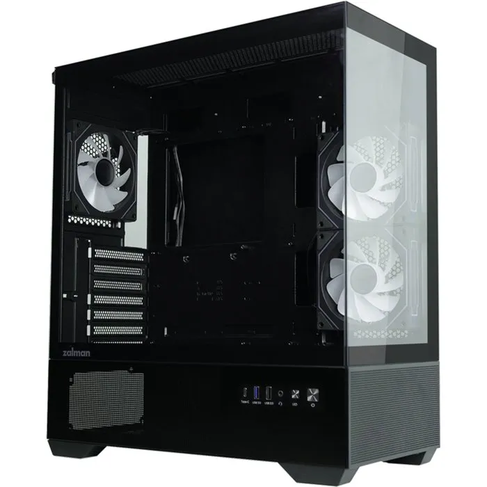 Zalman Caja para PC Chronix V2 - ZM-CHROV2BK - Semitorre ATX - Negra (sin fuente de alimentación)