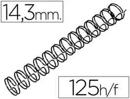 Gbc Espiral Wire 3:1 14,3 mm N.9 Negro Capacidad 125 Hojas Caja 100 Unidades