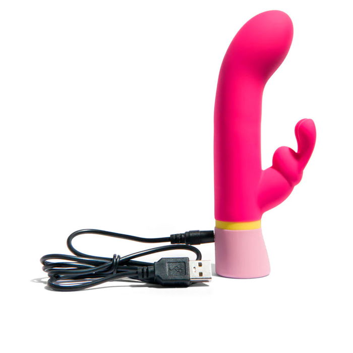 Platanomelón GUS BASICS Vibrador Conejito Fucsia Juguete Erótico Doble Estimulación Silicona 1 Unidad