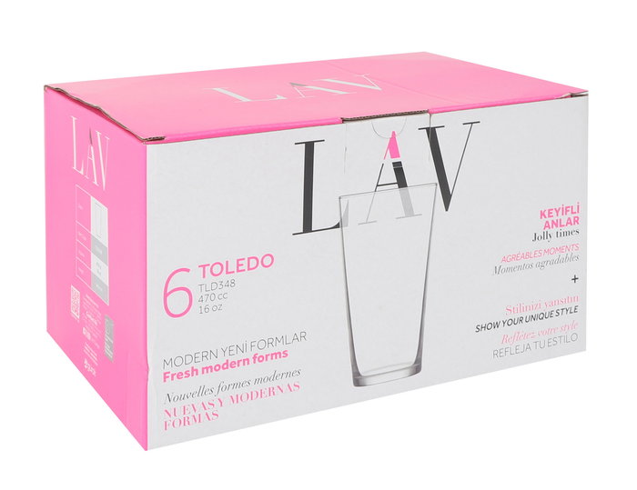 LAV Set 6 Vasos Toledo 470cc (4 Cajas)