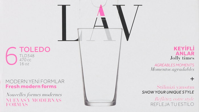 LAV Set 6 Vasos Toledo 470cc (4 Cajas)
