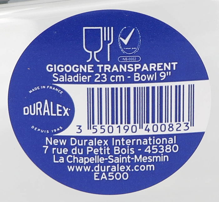 Duralex Ensaladera Lys Ø 23 cm 2.4 L Transparente Roja (12 Unidades)