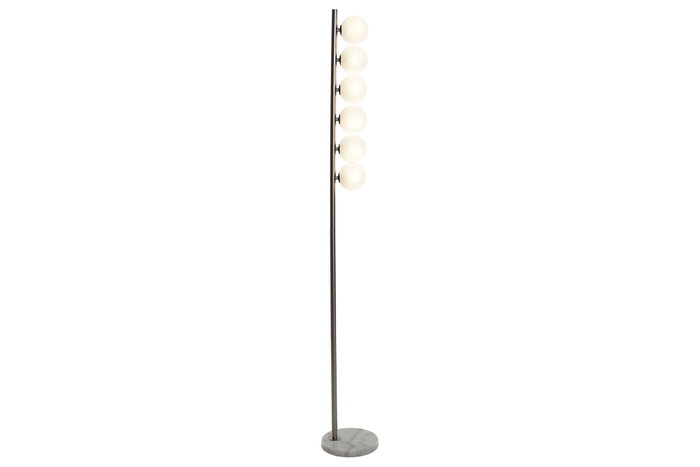 DKD Home Decor Lámpara de Pie de Metal y Cristal Cromado DKD Home Decor Lámpara de Pie de Metal y Cristal Cromado