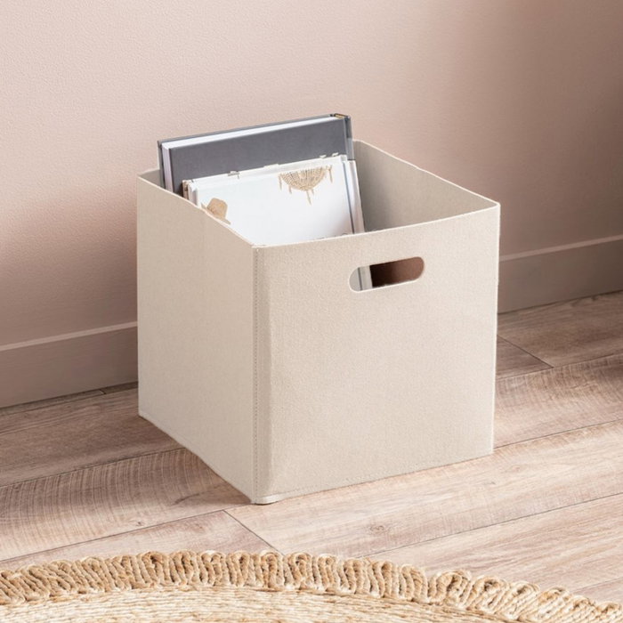 Aberto Design Organizador de Escritorio HMY-6365 de Fieltro 100% Color Crema