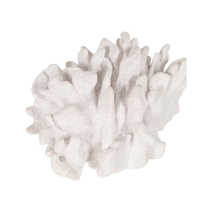 Figura Coral Blanco Resina Decoración 22,50 X 13 X 16 cm