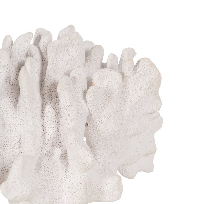 Figura Coral Blanco Resina Decoración 22,50 X 13 X 16 cm