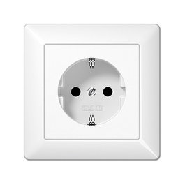 Jung AS1520WW - Enchufe de Pared de Placa Completa Blanco, Tipo F SCHUKO, 16A 250V - AS 1520 WW