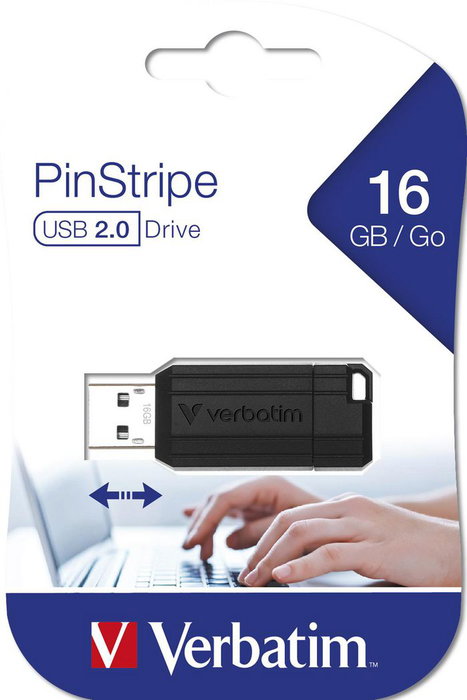 Verbatim PinStripe USB Drive 16GB Negro