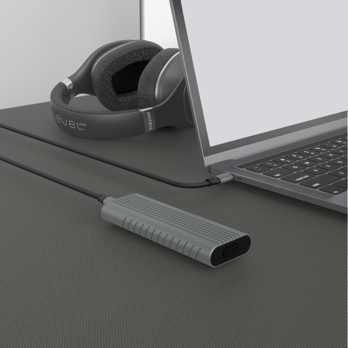 EWENT EW7025 Caja Externa para SSD M.2 NVMe/PCIe USB 3.2 Gen2 Color Gris Aluminio