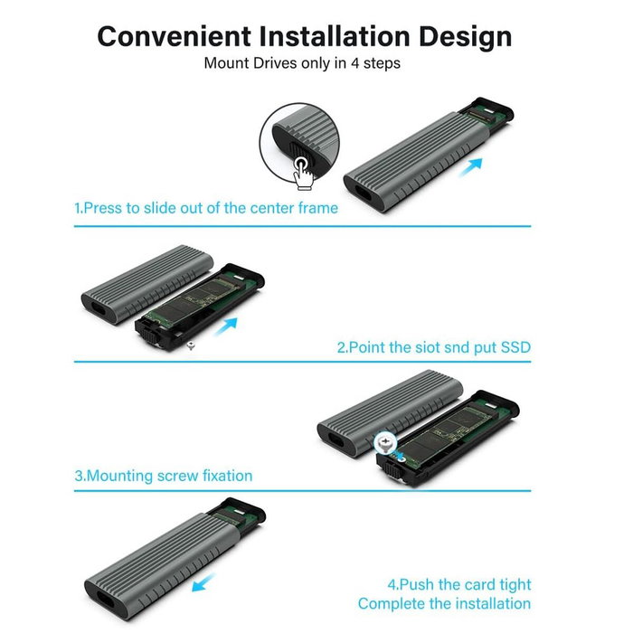 Ewent EW7025 Carcasa para SSD M.2 NVMe USB-C Gris Ewent EW7025 Carcasa para SSD M.2 NVMe USB-C Gris