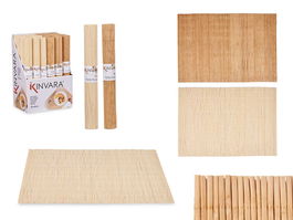 Kinvara Salvamantel Bambú Natural Marrón y Marrón Claro Surtido 43.5 x 30 cm (Set de 48)