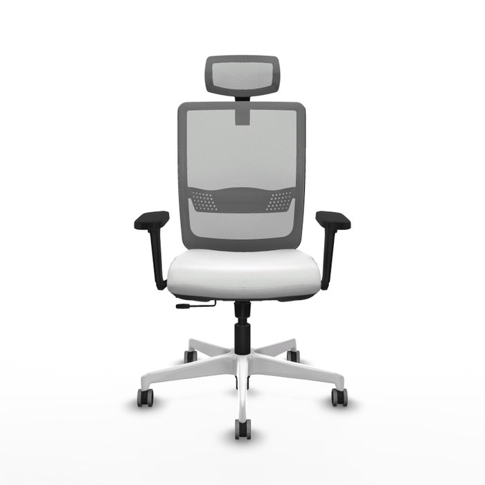 PIQUERAS Y CRESPO Silla de oficina Haches con mecanismo Sincro/Traslack, Gris y Blanco