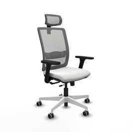 PIQUERAS Y CRESPO Silla de oficina Haches con mecanismo Sincro/Traslack, Gris y Blanco