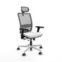 PIQUERAS Y CRESPO Silla de oficina Haches con mecanismo Sincro/Traslack, Gris y Blanco