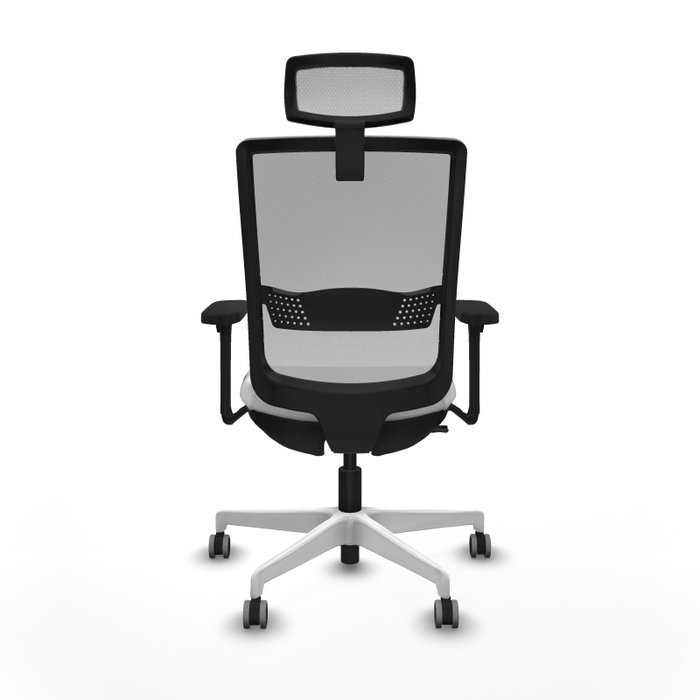PIQUERAS Y CRESPO Silla de oficina Haches con mecanismo Sincro/Traslack, Gris y Blanco