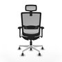 PIQUERAS Y CRESPO Silla de oficina Haches con mecanismo Sincro/Traslack, Gris y Blanco