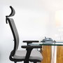 PIQUERAS Y CRESPO Silla de oficina Haches con mecanismo Sincro/Traslack, Gris y Blanco